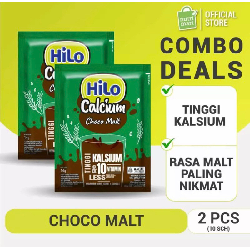 

Hilo Choco Malt Tinggi Calsium 2 Renceng x 20 Sachet TWIN PACK