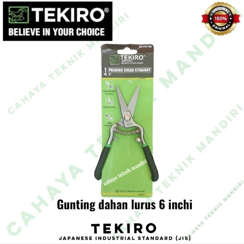 TEKIRO GD-PS1780 gunting dahan lurus ukuran 6 inchi gunting petik bunga buah pohon ranting tanaman h