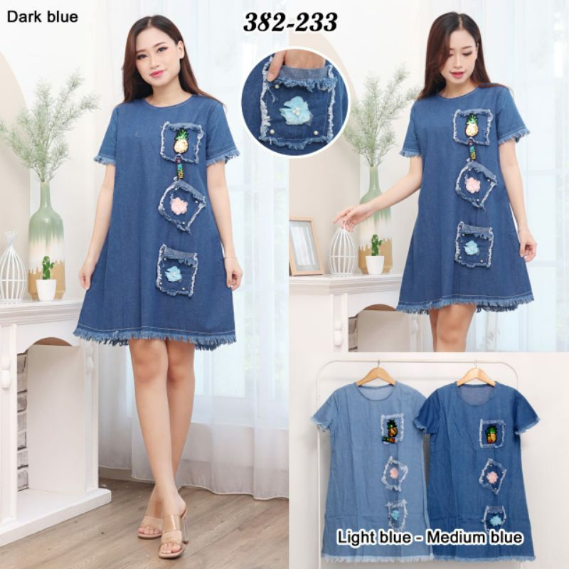 BAJU ATASAN FASHION TUNIK JEANS DENIM WANITA