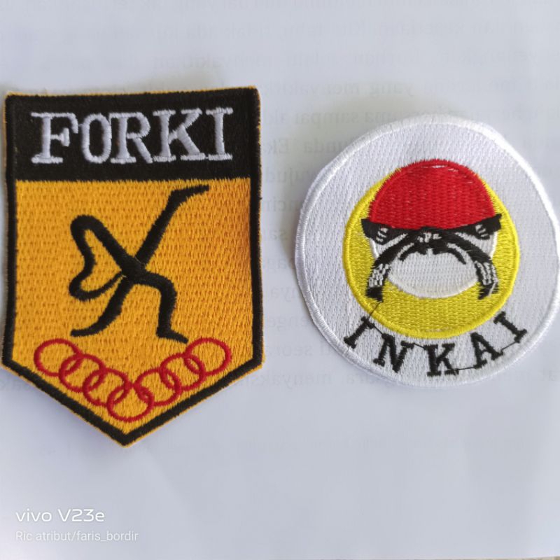 BET BORDIR LOGO LAMBANG INKAI FORKI KARATE INKAI FORKI