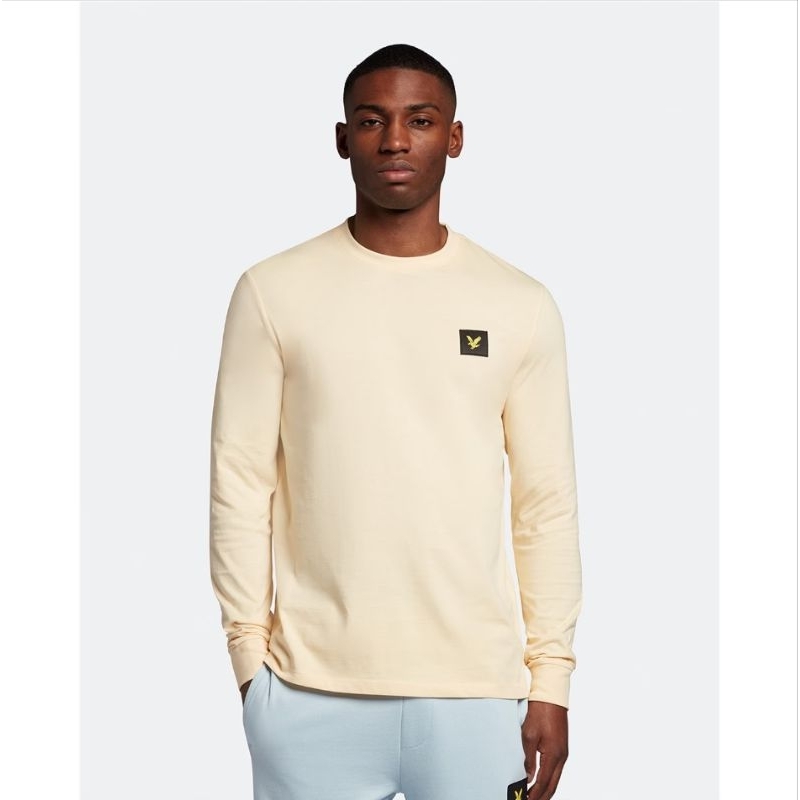 Lyle and Scott Long Sleeve Patch Logo T-shirt Orange Original