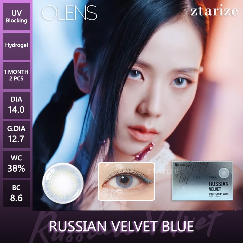 ztarize - Ready Stock - OLENS Russian Velvet Blue 1 Month Soft Contact Lens 1 Pair - OLENS x BLACKPI