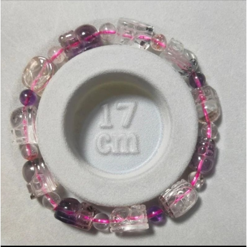 Gelang super seven pixiu carving Top grade wrist 17 cm