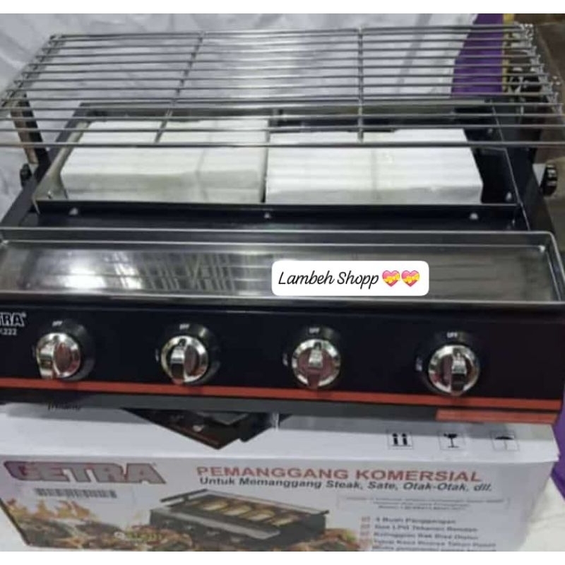 Kompor panggang sosis et-k222 hitam 
Merk  getra 
4 slot 
Garansi servis 1 tahun