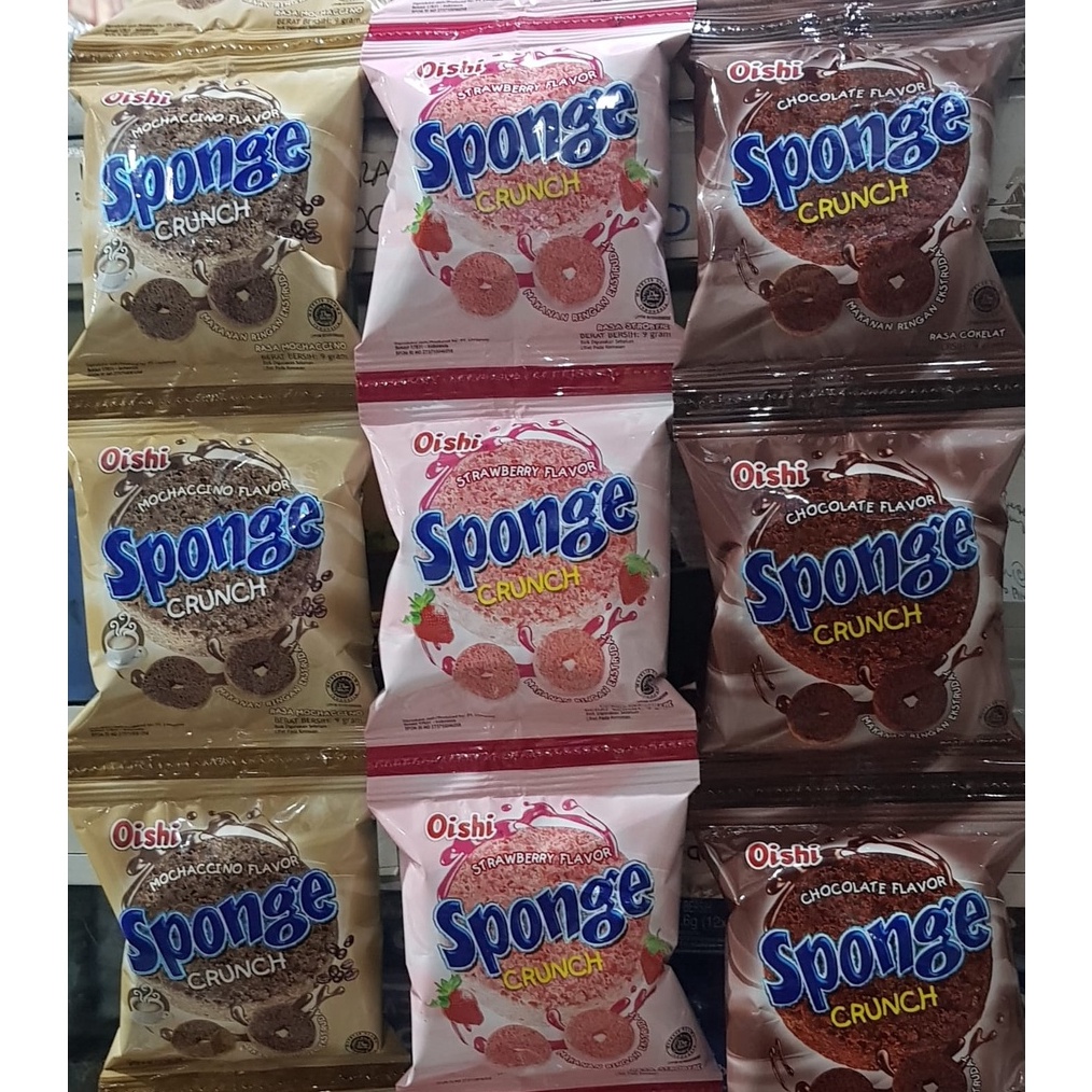 

SEGERA BELI Oishi Sponge Crunch 9g Renceng Renteng isi 1 eceran 1an