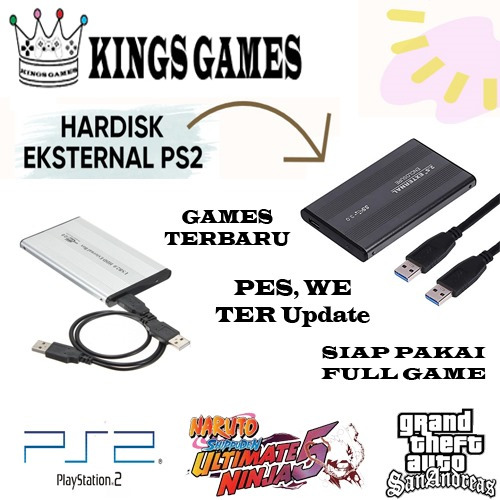 Harddisk Hardisk Eksternal PS2 Support Semua PS2 Full Game 20GB - 160GB