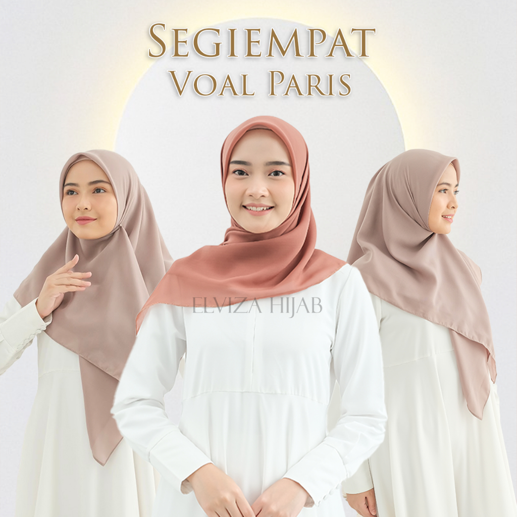 Elviza - Segiempat Voal Paris/Voal Baby Paris Premium/Hijab Voal Premium