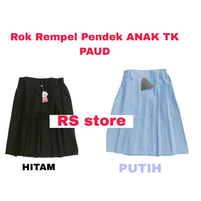 Rok Rempel Pendek Anak TK PAUD Warna Hitam Putih