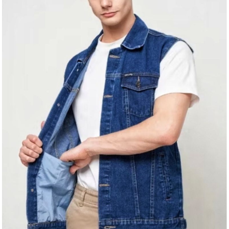 rompi jeans pria normal-jumbo M-5XL rompi jeans