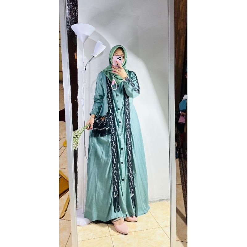 DAILY DRESS TENUN SHAFA WARDAH BY FAREECHA. GAMIS TENUN. GAMIS DAILY.