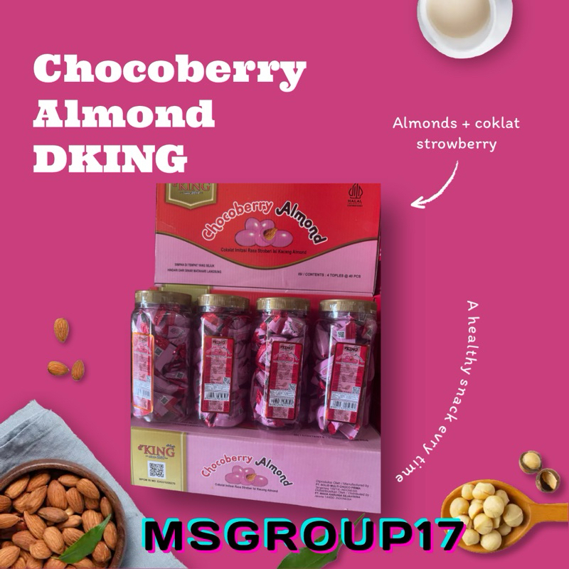 

COKELAT CHOCOBERRY ALMOND DKING 1 DUS 4 TOPLES ISI 160Pcs