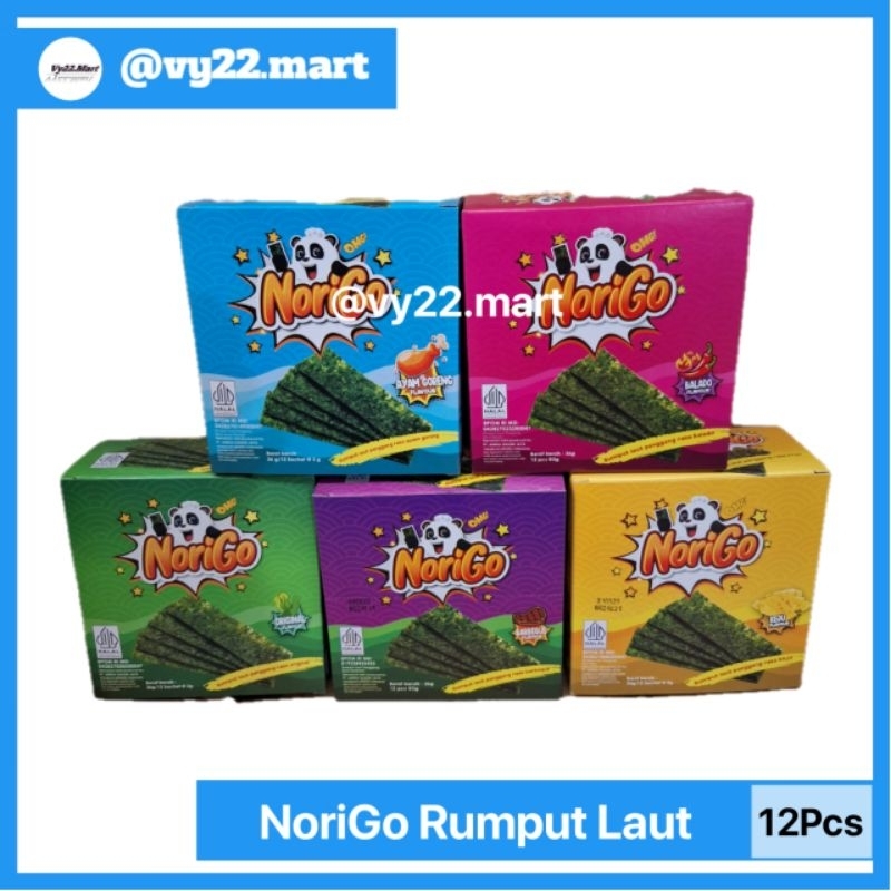 

NoriGo Rumput Laut Panggang isi 12 sachet per Box, Rasa RANDOM