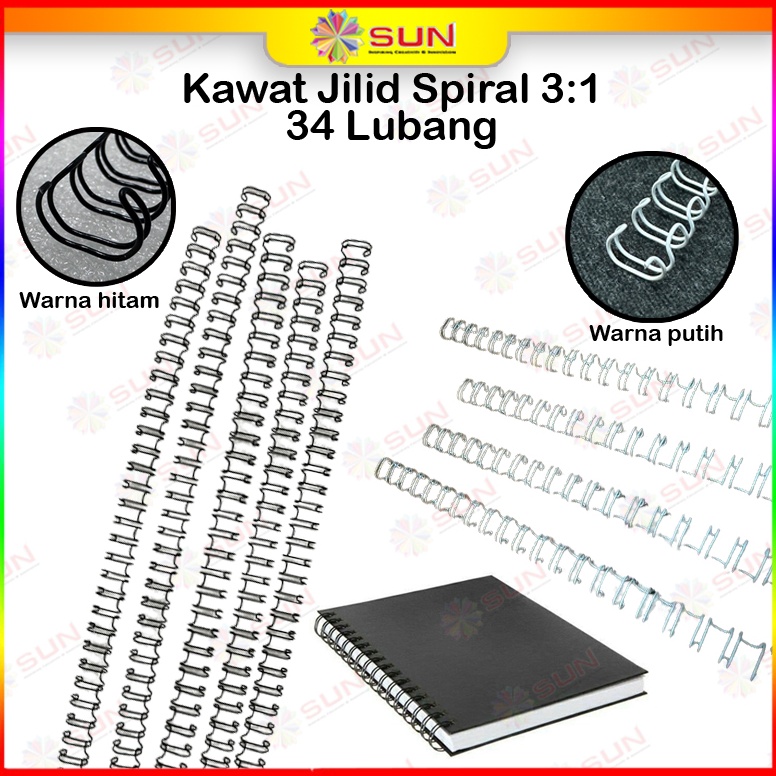 

Semuanya baru Spiral Kawat Ring Kawat Jilid Spiral 31 Ukuran A4 34 Lubang F4 38 Lubang Warna Hitam Putih