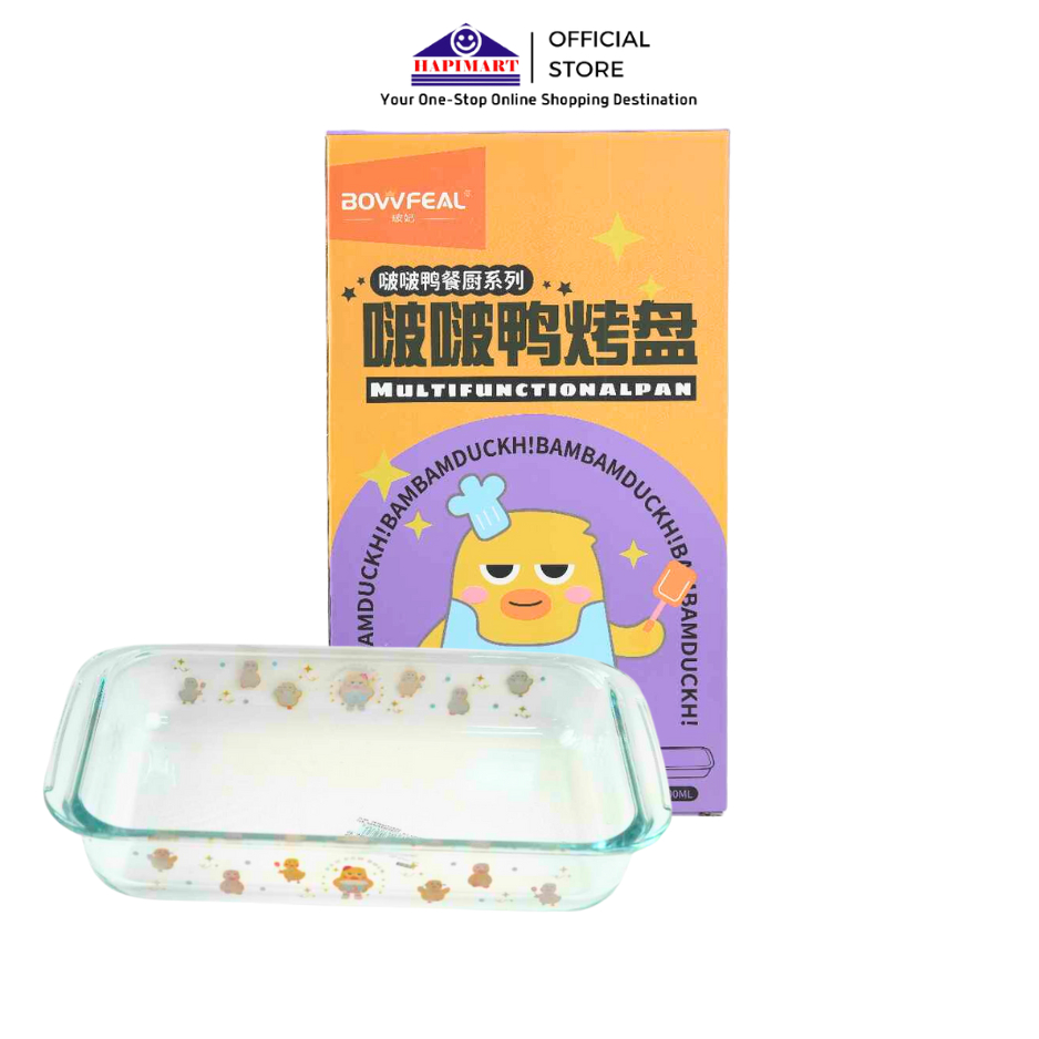 Mangkuk sayur Kaca Tebal Kapasitas 1600 ML /Mangkok Persegi Mangkuk Kotak Kapasitas Besar/Wadah Sayu