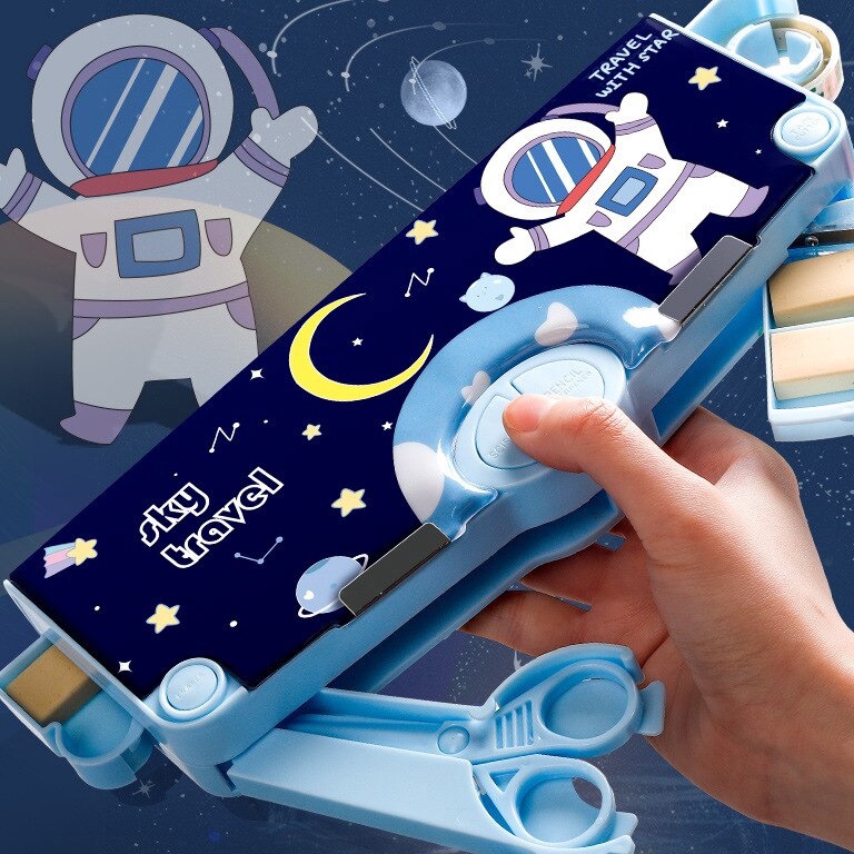 

Kotak Pensil Pola Kartun Lapisan Ganda Tunggal dengan Rautan Kapasitas n J3C8