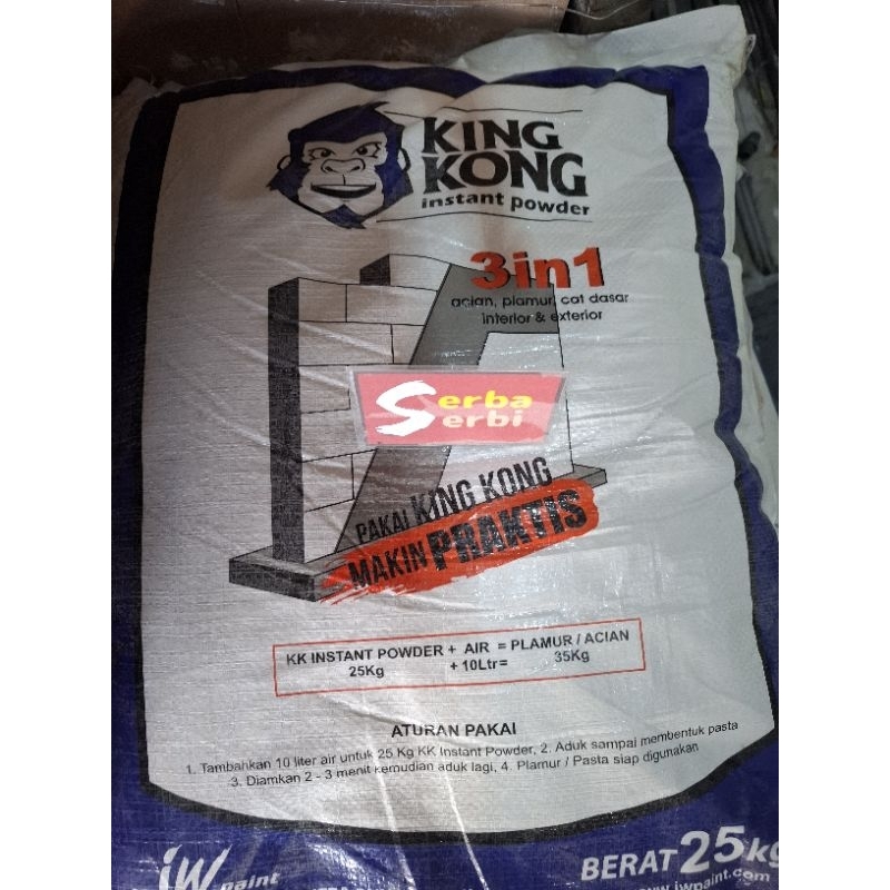 (/SAK 25KG KINGKONG SEMEN PUTIH) Acian 3in1 plamir instant