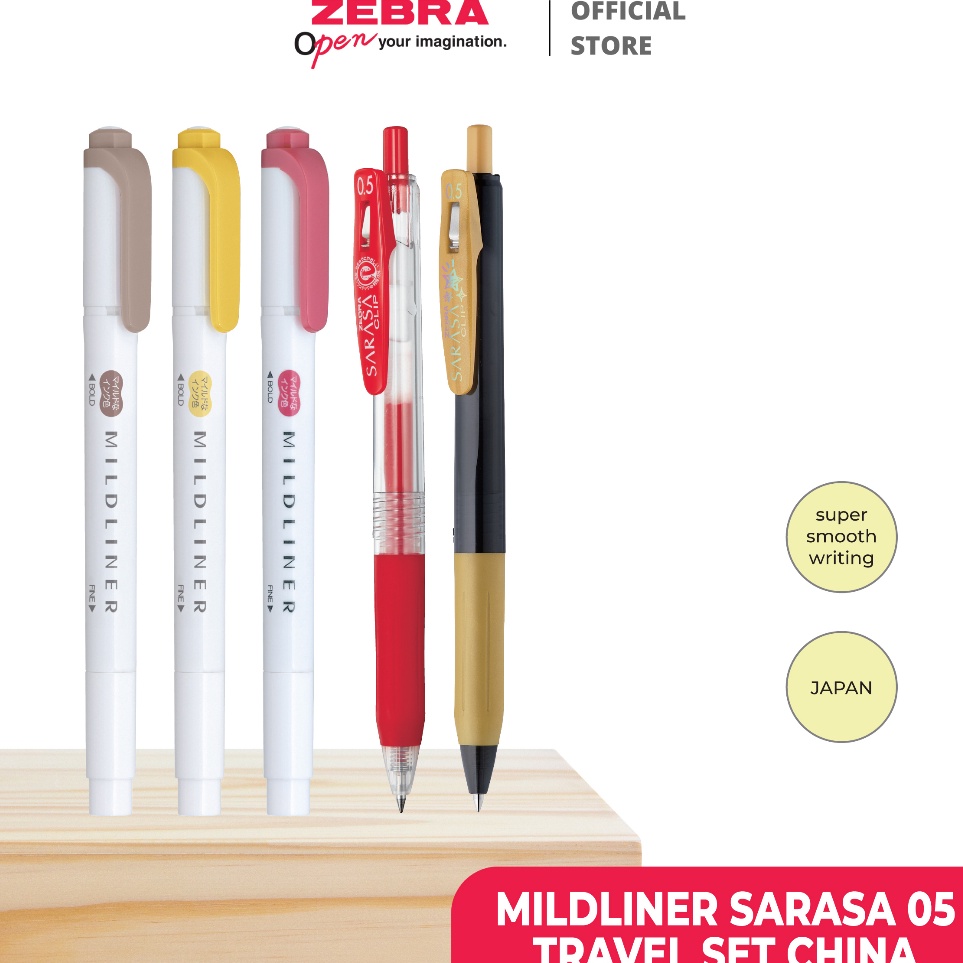 

ZEBRA JurnalJournal Set GEL PEN PULPEN SARASA CLIP 5 MM HIGHLIGHTER DUA SISI MILDLINER r W2G7