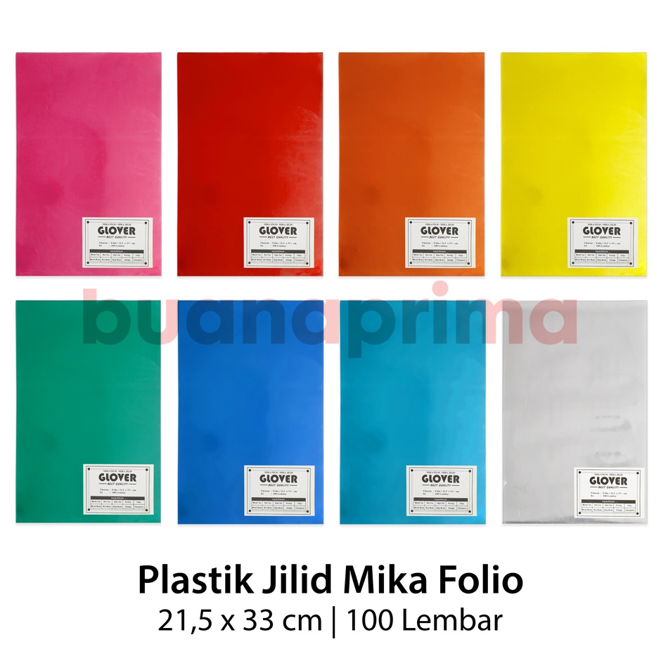 

Plastik Mika F4 Isi 1 Cover Jilid Warna Folio Kuning Merah Biru Hijau Bening Putih r S6U7