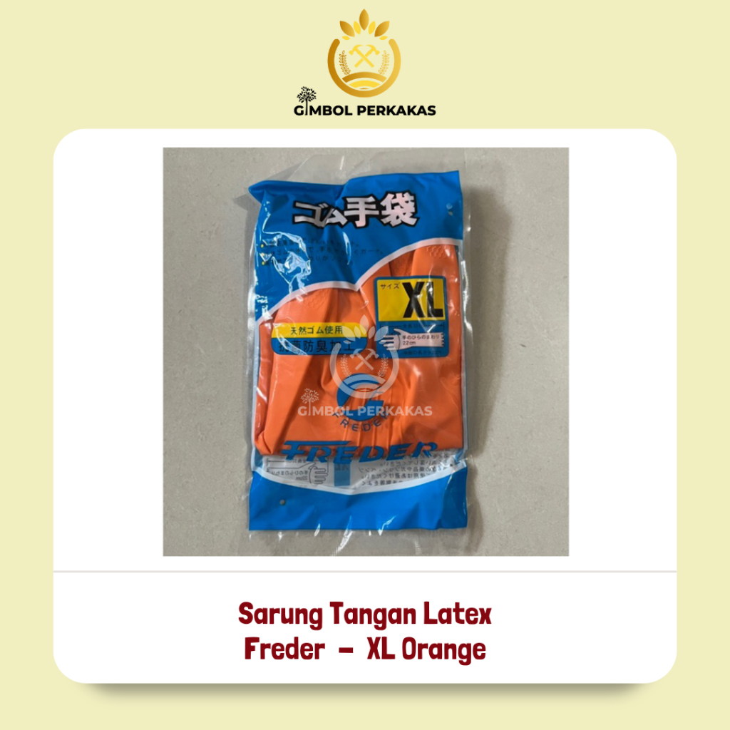 GROSIR Sarung Tangan Karet Latex Freder XL Orange