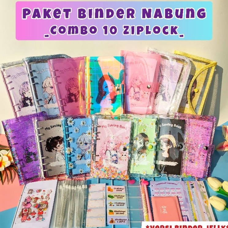Stock ready 1 Ziplock Part 1 Paket binder Nabung binder keuangan ukuran A6