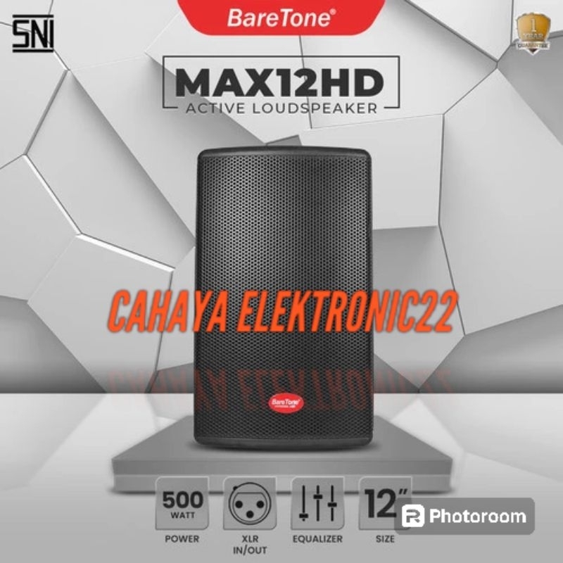 SPEAKER AKTIF BARETONE MAX12HD BARETONE MAX 12HD MAX12 HD 12" Original Garansi  1Tahun