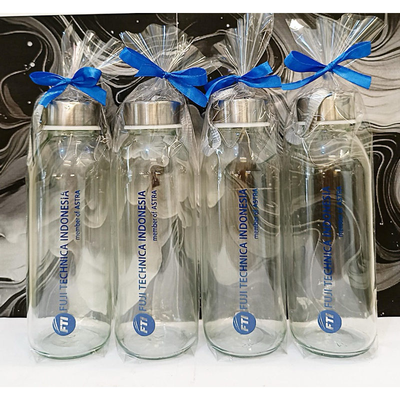 SOUVENIR TUMBLER KACA KEMAS PLASTIK / SOUVENIR PERNIKAHAN / SOUVENIR BOTOL KACA