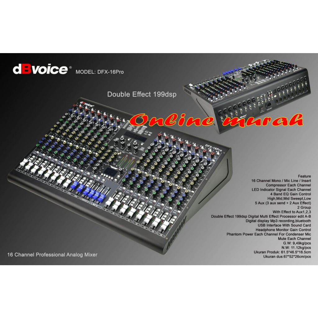MIXER DBVOICE DFX 16 PRO DFX16PRO DFX16 PRO DFX 16PRO ORIGINAL