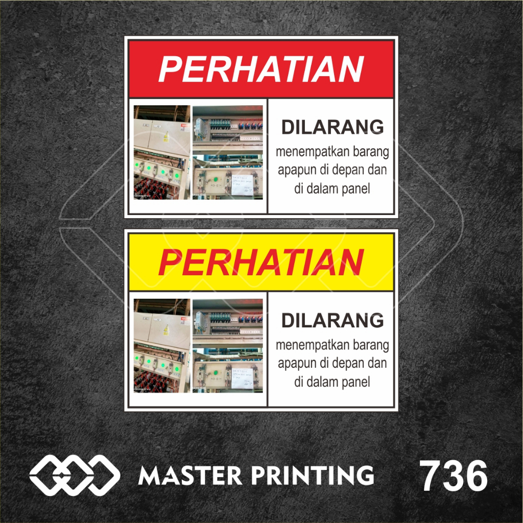 

736 - Stiker Dilarang Menempatkan Barang di Depan Panel, Sticker Vinyl, Tahan Air, dan Bisa Custom