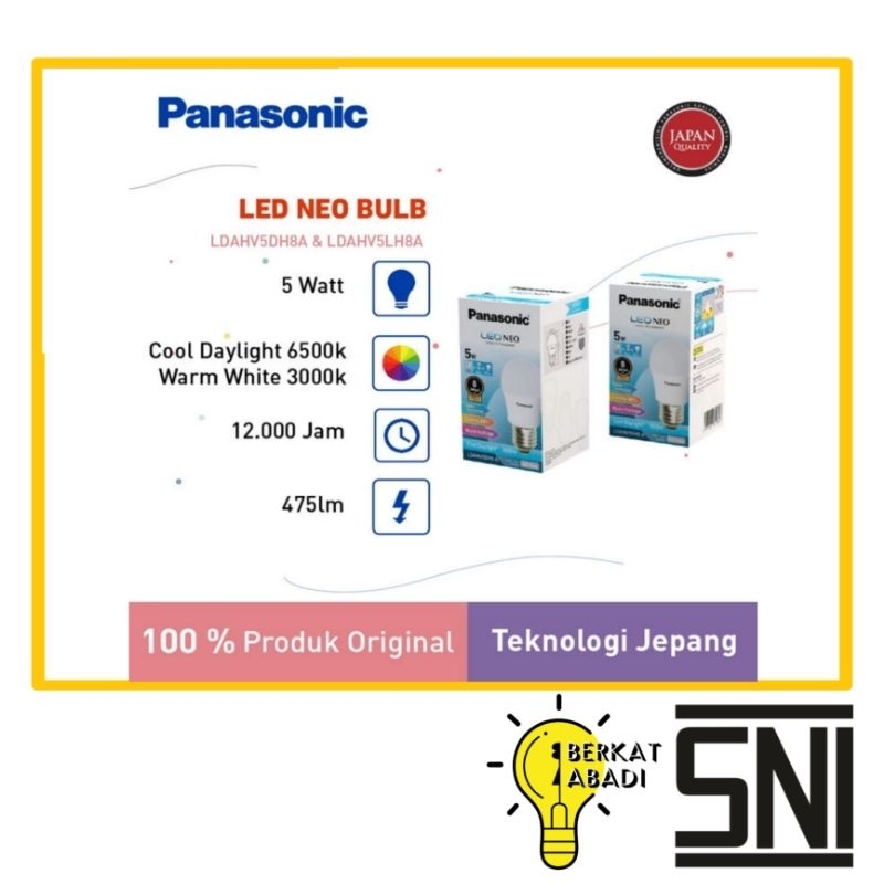 LAMPU LED 5 WATT PANASONIC NEO KUNING