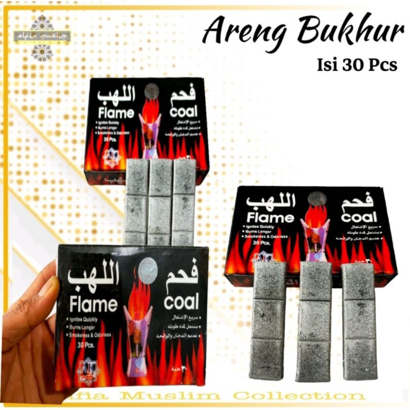 Arang FLAME COAL Isi 30 Dan Isi 60 Original Arang Charcoal Arang Briket Arang Magic Arang Bukhur Ara