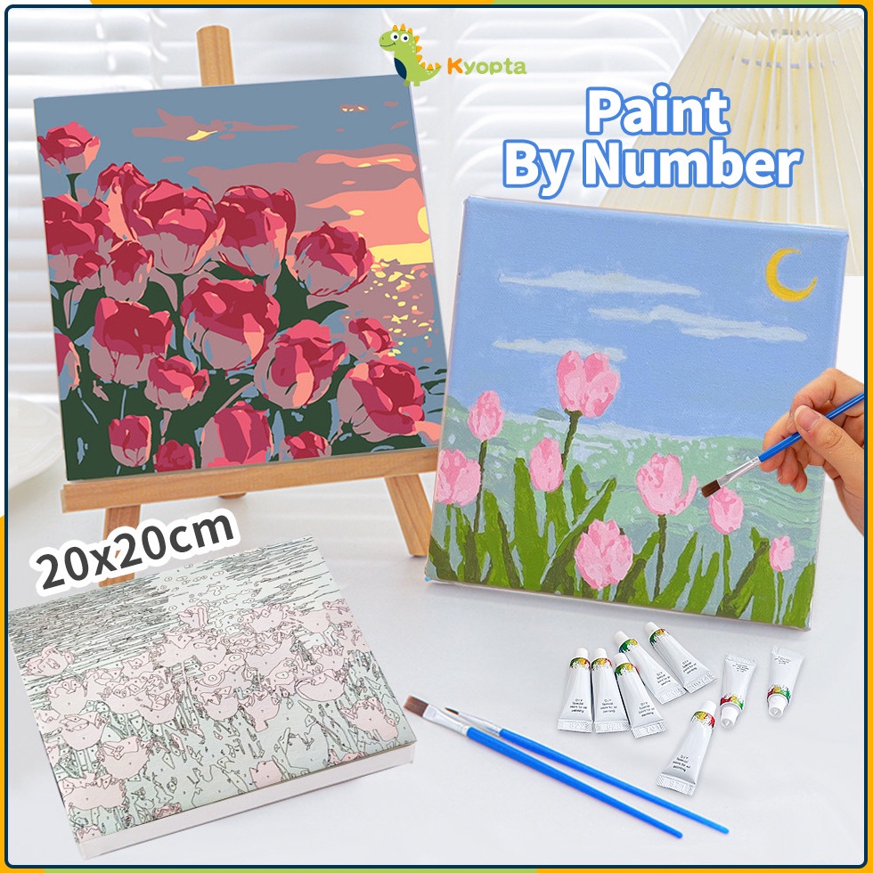 

Official Shop Kyopta 2x2cm Paint by number aesthetic series diy digital painting kit Kanvas painting