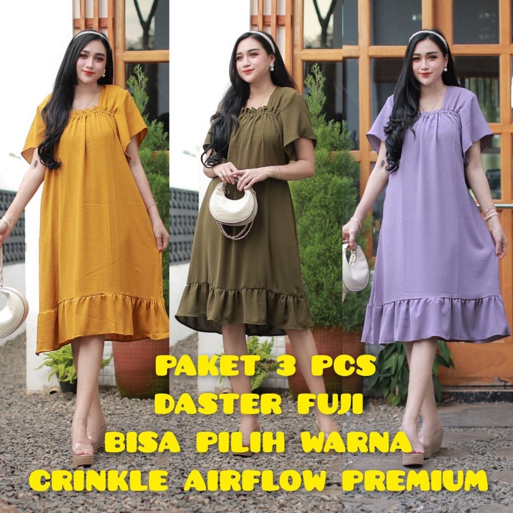 KODE L23P 1rb 3PCS Daster fuji crinkle rampel bawah bahan crinkle airflow premium