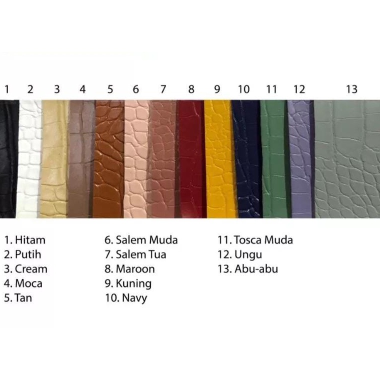 KODE C3N Kulit sintetis Croco Doff  Motif Buaya Meteran 1mtr x 14mtr