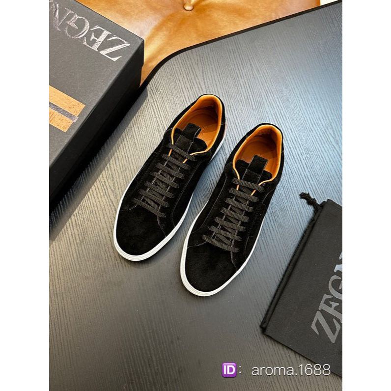 Zegna sepatu olahraga biasa, sepatu olahraga terbaik rendah