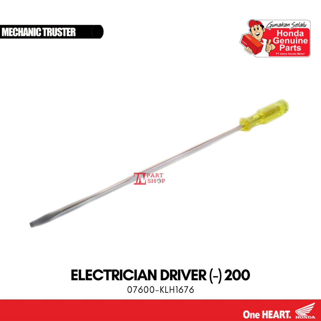 Obeng Setting (-) 200 (Electrician Driver (-) 200) Original Honda KOWA / 07600-KLH1676