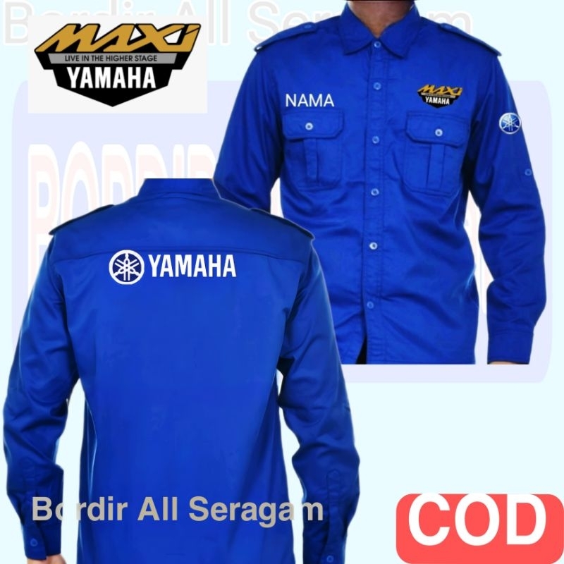 kemeja Yamaha Maxi terbaru baju lengan panjang Yamaha baju lengan pendek Yamaha seragam Yamaha Maxi 