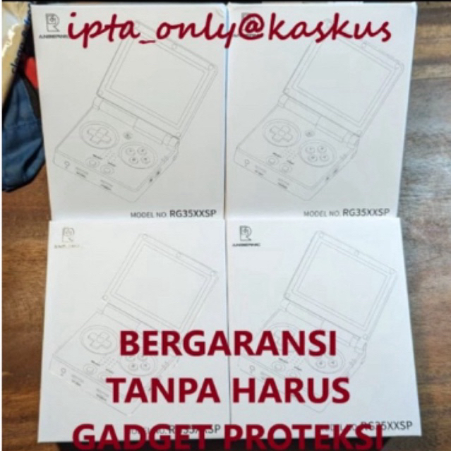 Anbernic RG35XXSP - Konsol Game Handheld 3.5 Inci, RAM 1GB, Penyimpanan MicroSD 64/128GB, Baterai 8 Jam