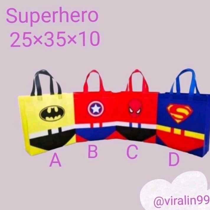

TOTE BAG GOODIE BAG TAS ULANG TAHUN ANAK SUPERHERO goodie bag tas souvernir ulang tahun anak