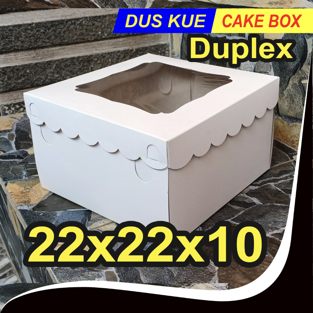 Dus 22x22x10/ TUTUP JENDELA / 22x22/ Dus Bolu/ Dus kue/ Box Roti/ Cake Box