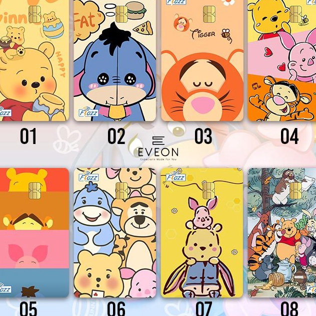 Cod Winnie The Pooh Flazz Gen 2 BCA Emoney Mandiri Brizzi Tapcash Etoll Custom Nama UV Print Flash