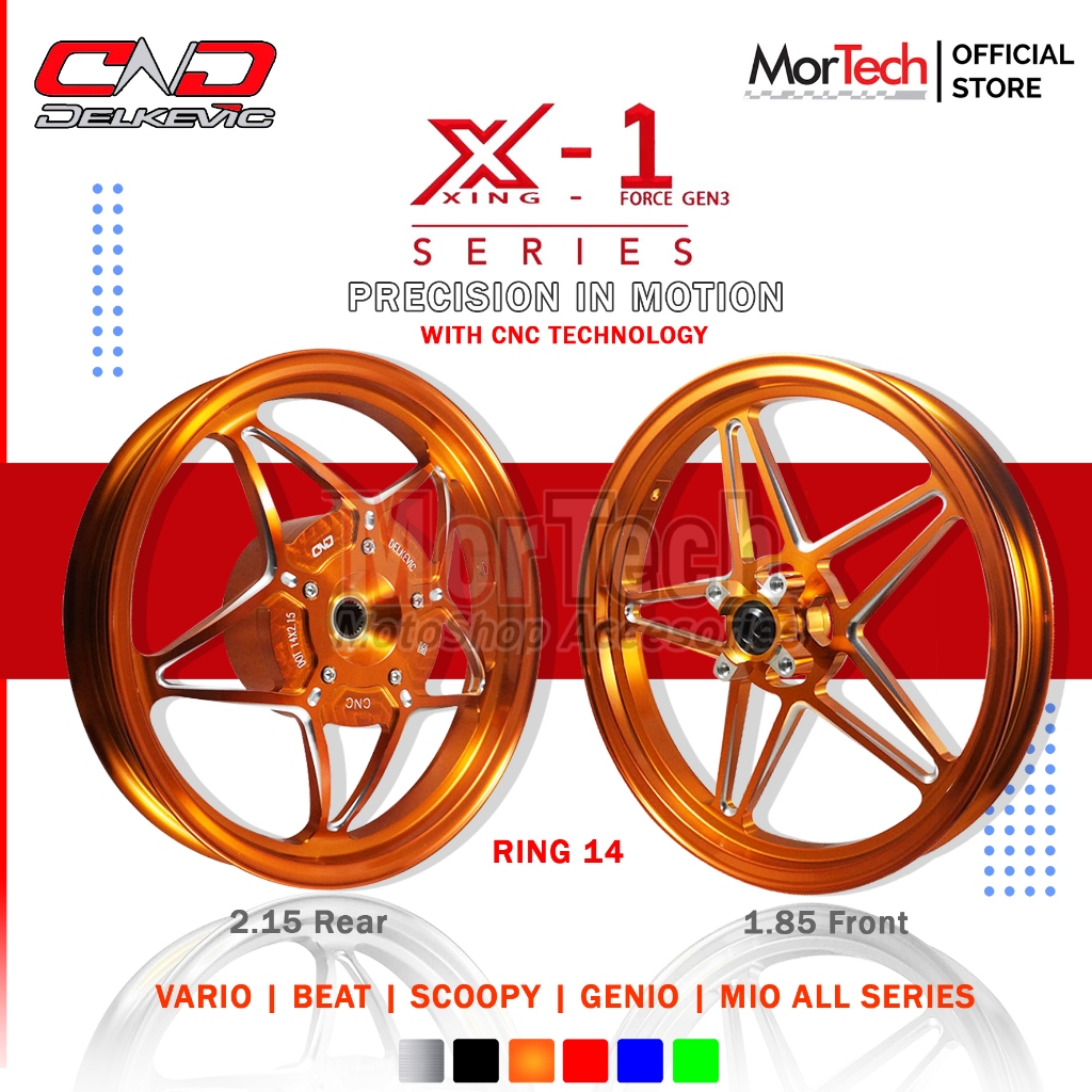 Velg Pelek X1 Series DND Delkevic Model Bintang X1R PNP Matic Honda Vario 125/150 Fi PCX 150 CBU Var