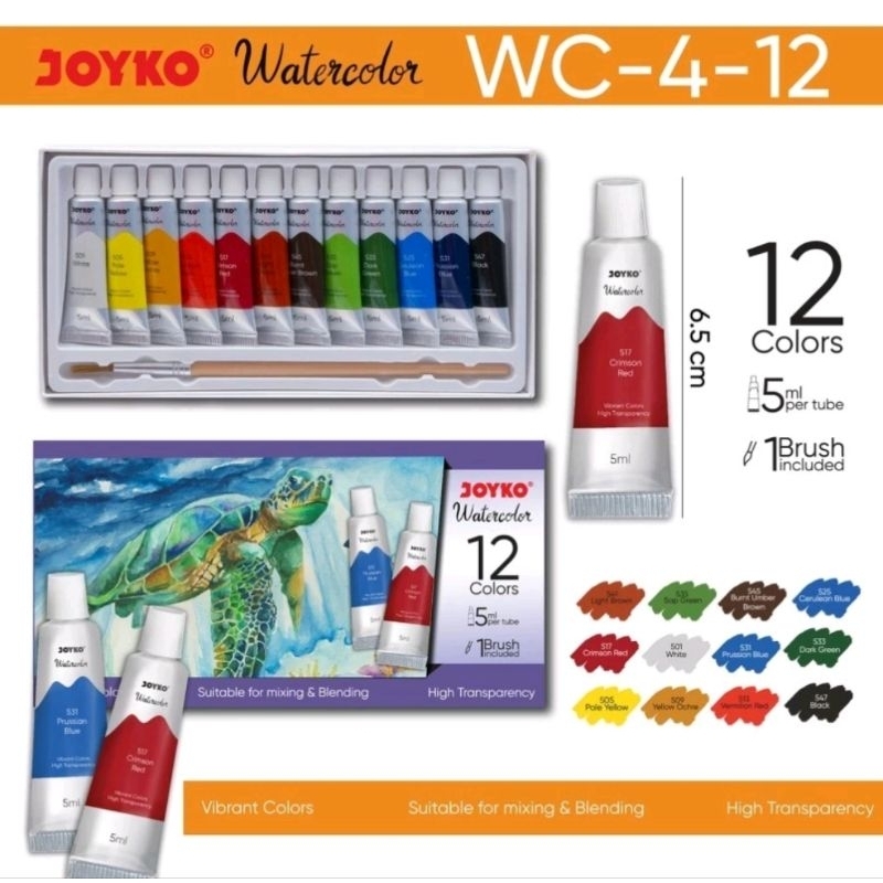 

Cat Air WC-4-12 Joyko Set 12 Warna Water Color