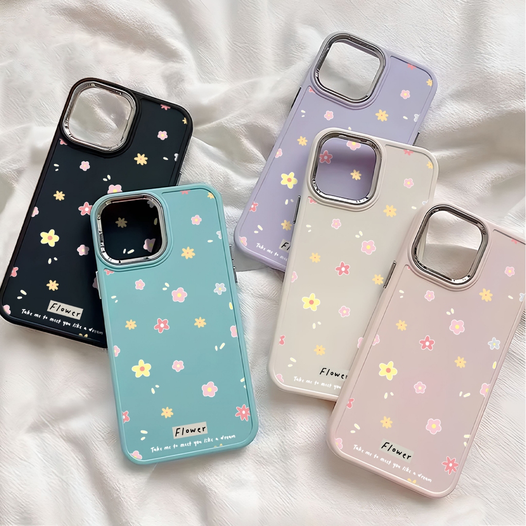 GADGET FUSION CASE Small Flower Black iPhone 11 13 12 14 15 Pro 7 8 6 6 S Plus MAX XR XS MAX 7Plus 8