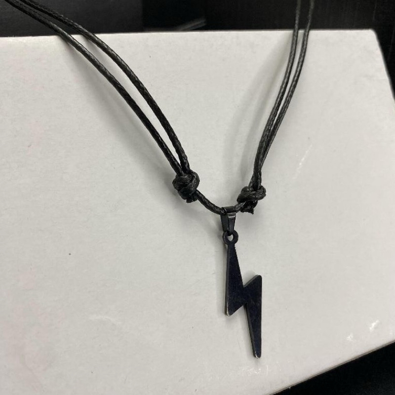 [REAL PIC] PROMO COD KALUNG TALI LIONTIN TITANIUM PETIR PRIA DAN WANITA