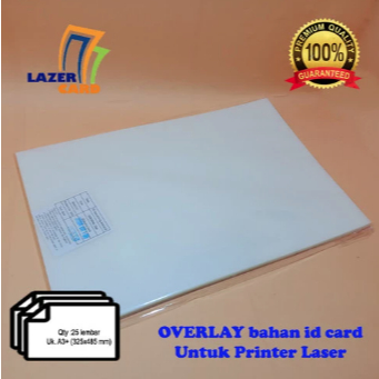 

BAHAN PVC ID CARD 25 lembar - Overlay (UNTUK LASER PRINTER) A3+