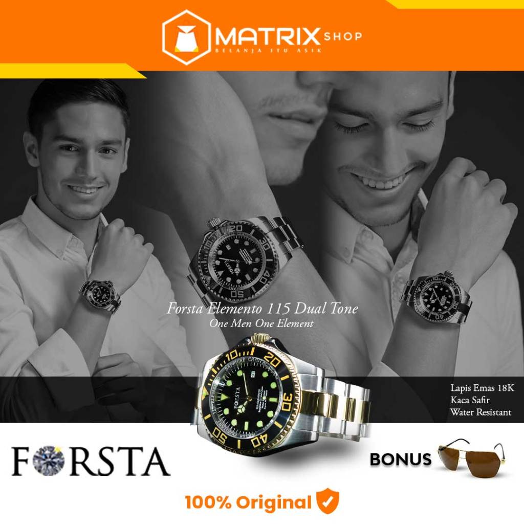 FORSTA ELEMENTO 115 DUAL TONE | JAM TANGAN PRIA | JAM TANGAN MEWAH | JAM IMPORT ORI MATRIXSHOP