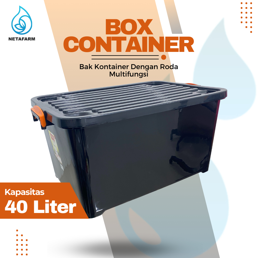 Box Container Hitam Kotak Penyimpanan Serbaguna - 40 Liter