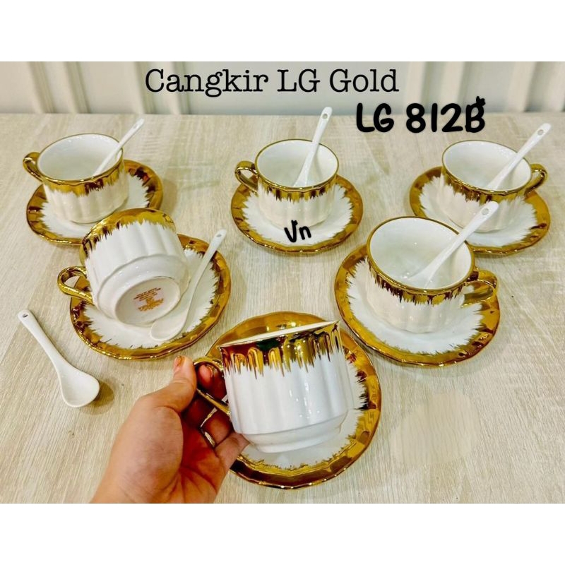 cangkir tatak emas/ cangkir set fiorenza LG 812B