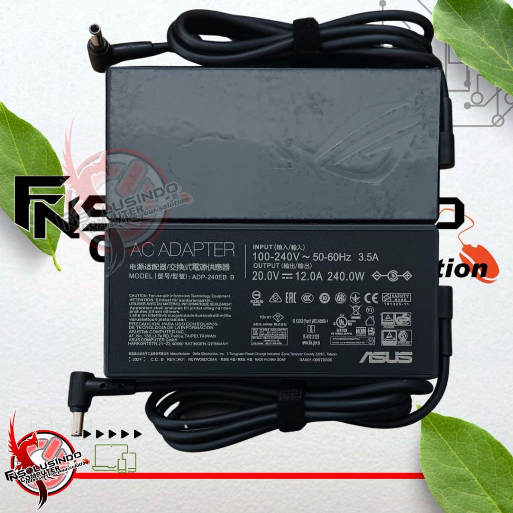 Adaptor Charger Laptop Asus ROG Zephyrus ADP-240EB B 20V 12A 240W Ori ROG Strix SCAR 17 G733QM G733Q