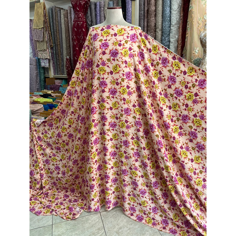 maxmara print / kain bahan maxmara halus berkualitas print motif bunga